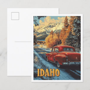 Idaho USA Vintage Illustration Travel Postcard