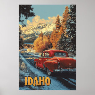 Idaho USA Vintage Illustration Travel Poster