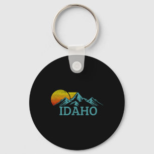 Idaho Vintage Mountains Sunset Hiking Nature Souve Key Ring