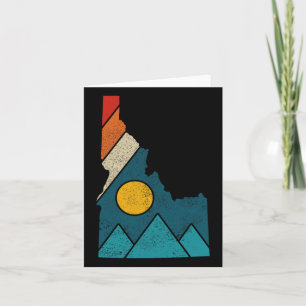 Idaho Vintage State Map Mountains Hikers Camping  Card