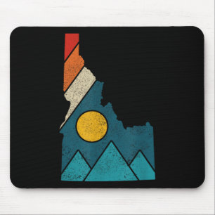 Idaho Vintage State Map Mountains Hikers Camping Mouse Pad