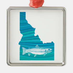 Idaho Wave Fishing Metal Ornament