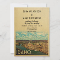Idaho Wedding Invitation Vintage Mid-Century