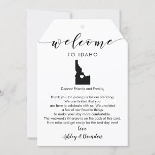 Idaho Wedding Welcome Tag, Letter Itinerary