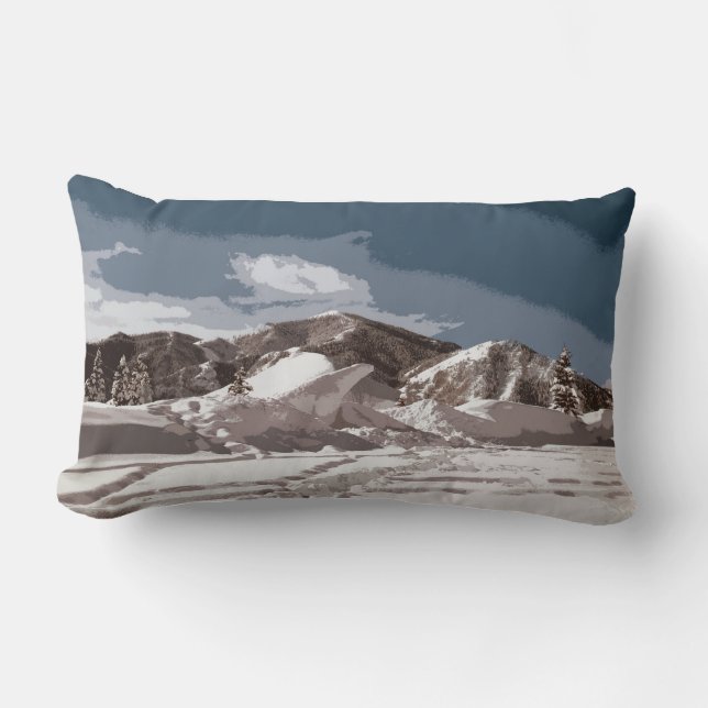 Idaho Winter Scenes Cutout Design Lumbar Cushion (Front)