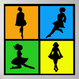 iDance Irish Dancer Silhouettes Poster