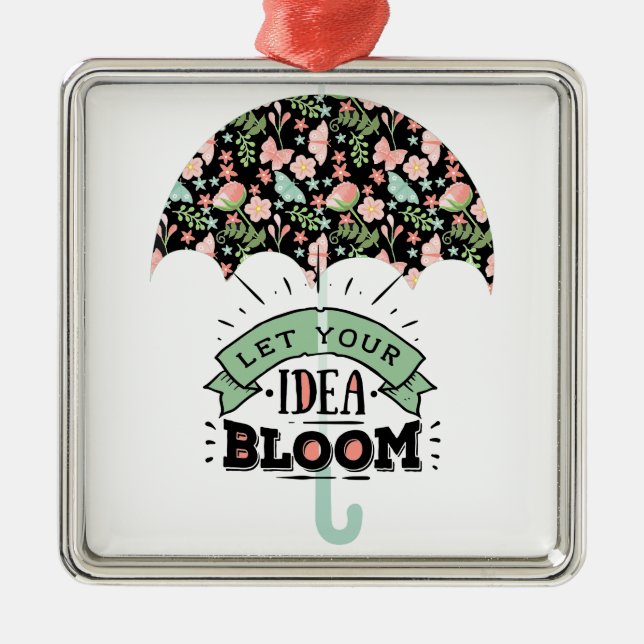 Idea Bloom Umbrella Metal Tree Decoration (Front)