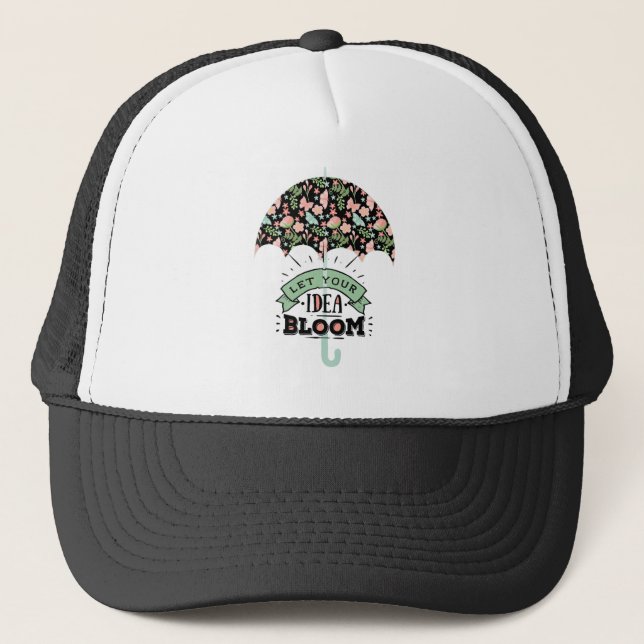 Idea Bloom Umbrella Trucker Hat (Front)