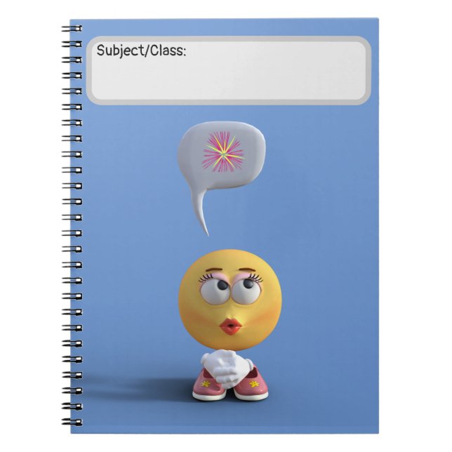 "Idea Emoji" (Blue) Notebook (Front)