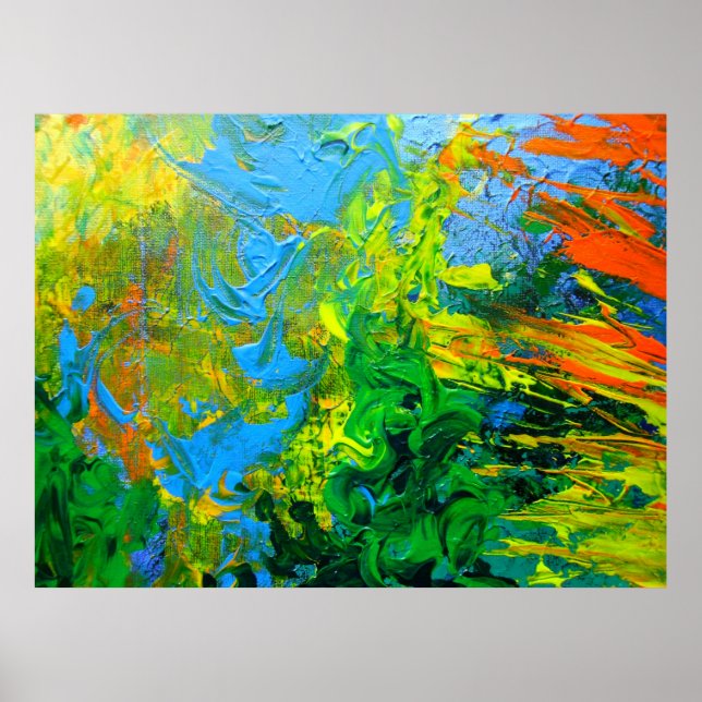 Idea Modern Abstract Painting Poster Print Yellow (Front)