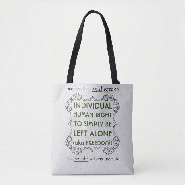 Idea of Freedom (grey) Tote Bag (Front)
