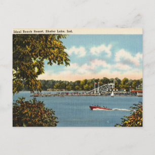 Ideal Beach Resort, Shafer Lake, Indiana Postcard
