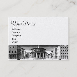 IDEAL CITY,RENAISSANCE ARCHITECT Black White Pearl Business Card
