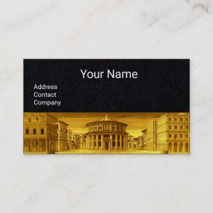 IDEAL CITY, Renaissance Architect,Gold Black Paper Business Card