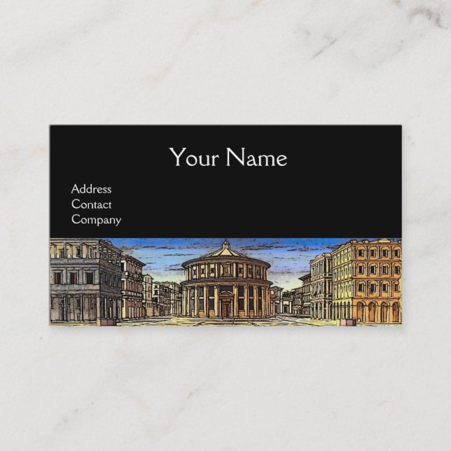 IDEAL CITY, Renaissance Architecture, Black Business Card (Front)