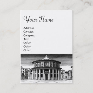 IDEAL CITY Renaissance Architecture Black White Business Card