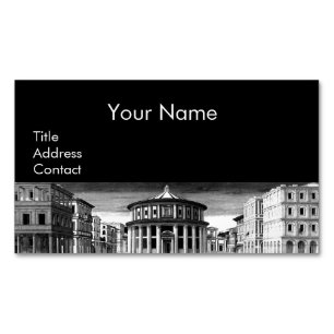 IDEAL CITY,Renaissance Architecture Black White Magnetic Business Card