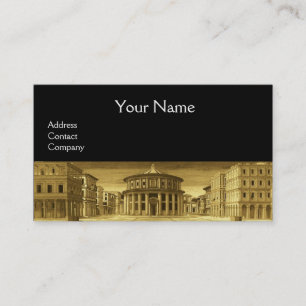 IDEAL CITY,Renaissance Architecture, Gold Black Business Card