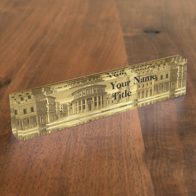 IDEAL CITY,Renaissance Architecture / Gold Yellow Nameplate (Side)