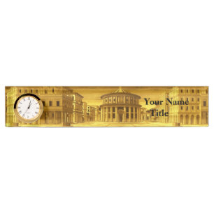 IDEAL CITY,Renaissance Architecture / Gold Yellow Nameplate