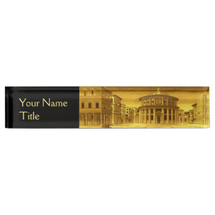 IDEAL CITY,Renaissance Architecture / Gold Yellow Nameplate
