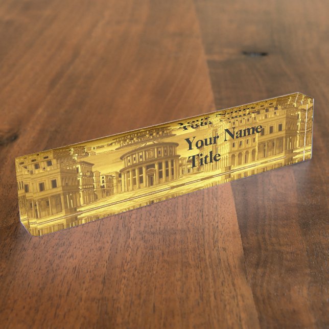 IDEAL CITY,Renaissance Architecture / Gold Yellow Nameplate (Side)