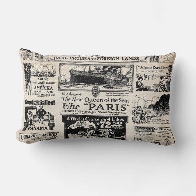 Ideal Cruises to Foreign Lands Lumbar Cushion (Front)