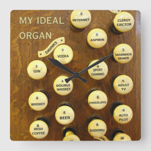 Ideal organ square wall clock
