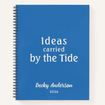 Ideas by the Tide, Beach Notes, Blue Custom Name