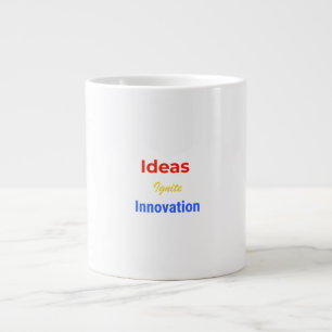 Ideas Ignite Innovation – Bold Motivational Typogr Large Coffee Mug