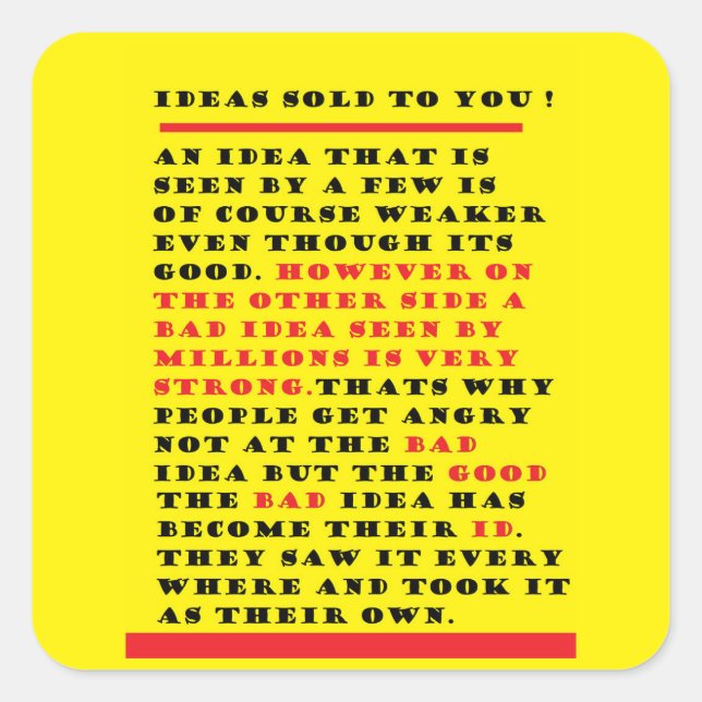 Ideas poems books writing imagination  square sticker (Front)