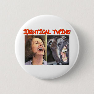 IDENTICAL TWINS 6 CM ROUND BADGE