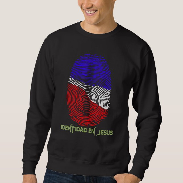 Identidad En Jesus Graphic Fingerprint Christian J Sweatshirt (Front)