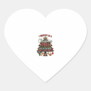 Identify As Christmas Tree Crown Balls Heart Sticker