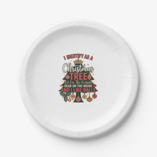Identify As Christmas Tree Crown Balls Paper Plate