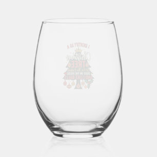 Identify As Christmas Tree Crown Balls Stemless Wine Glass