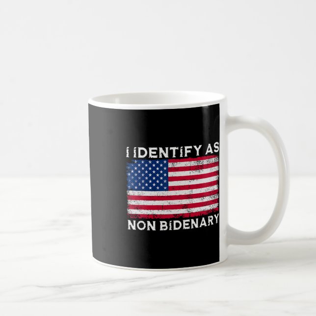 Identify As Non Bidenary Patriot American Flag 4th Coffee Mug (Right)