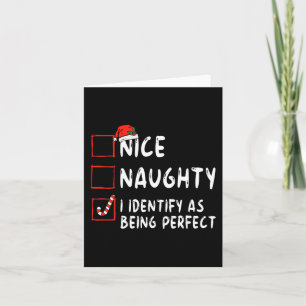 Identify As Perfect Fun Naughty Nice List Christma Card