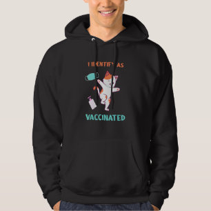 Identify As Vaccinated Cat Throwing Face Mask And Hoodie