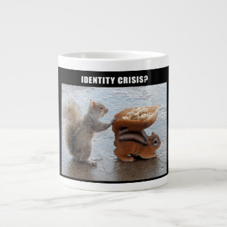 Identity Crisis? Funny Squirrel Meme Mug. Large Coffee Mug