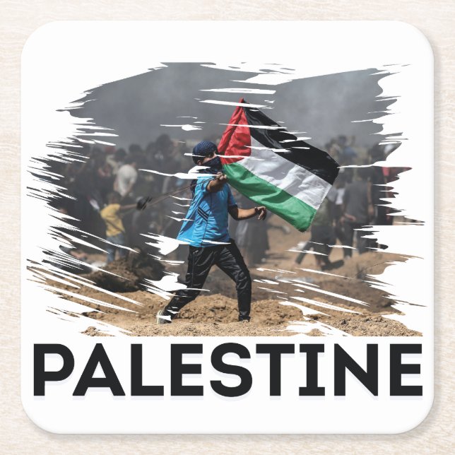 Identity, struggle, and freedom square paper coaster (Front)