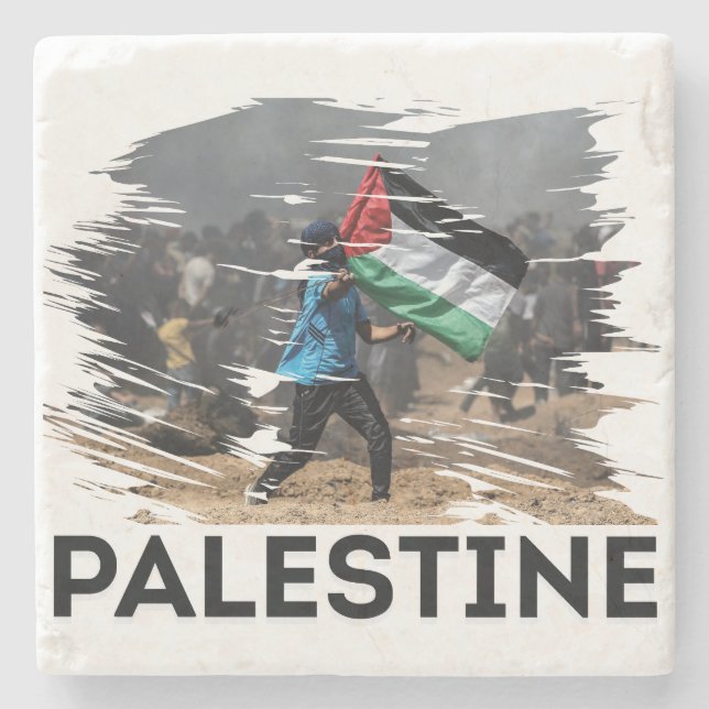 Identity, struggle, and freedom stone coaster (Front)