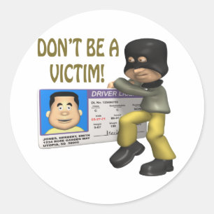Identity Theft Classic Round Sticker