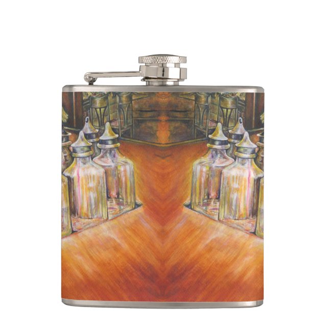 Ideography of Golden Light Hip Flask (Front)
