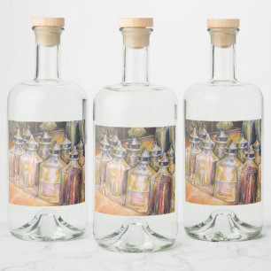 Ideography of Golden Light Liquor Bottle Label