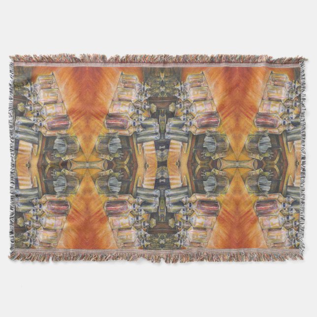 Ideography of Golden Light Throw Blanket (Front)