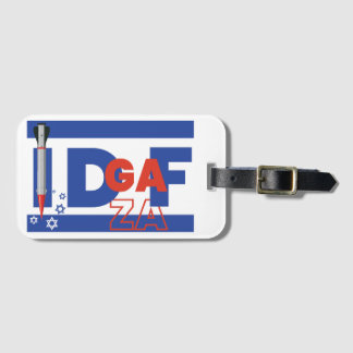 IDF and IDGAF concept Israeli Palestine conflict Luggage Tag
