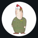 IDF Soldier Classic Round Sticker<br><div class="desc">An Illustration of an IDF (Israeli Deffence Force) Soldier, from the T'ZANCHANIM Brigade. This brigade is well known for its red beret and the prestigious parachuter wings insignia. He also has the traditional "TZ'AHAL" inscription in yellow letters. This illustration was created by using clean, elegant, simple and humourous principles. It...</div>