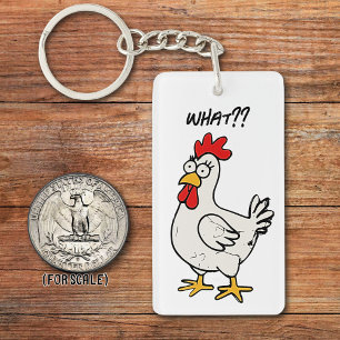 Idiot Chicken Drawing Sarcastic Phrase Bag Charm Key Ring