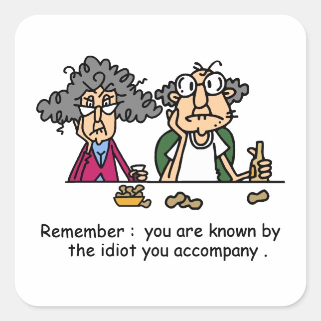 Idiot Company Square Sticker (Front)